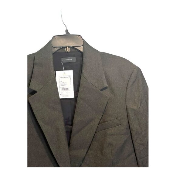 THEORY Fitted Blazer Wool Sleek Flannel 1 Button Jacket - Picture 9 of 9